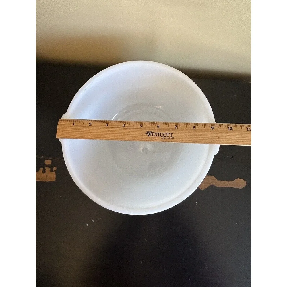 Vintage Glasbake Made for Sunbeam Large White Milk Glass Mixer Mixing‎ Bowl
